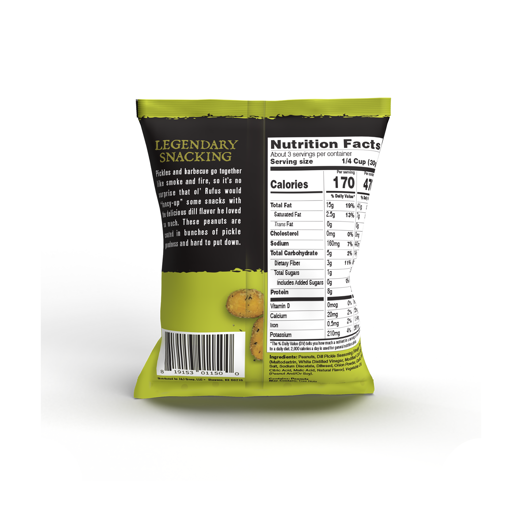 DILL PICKLE PEANUTS - 3oz Pouches